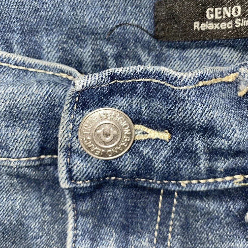 True‎ Religion Men's Geno SN Flap Relaxed Slim Jeans 30 Medium Wash